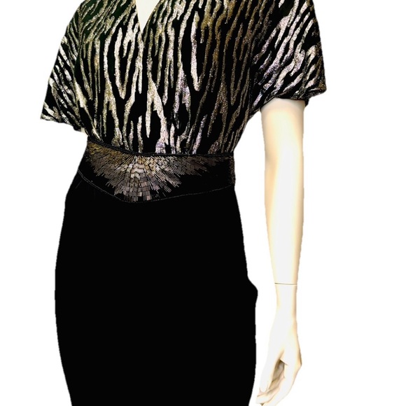 Vintage 80s Disco Metallic Silver & Black Striped Jumpsuit  Sz Small - Picture 11 of 14